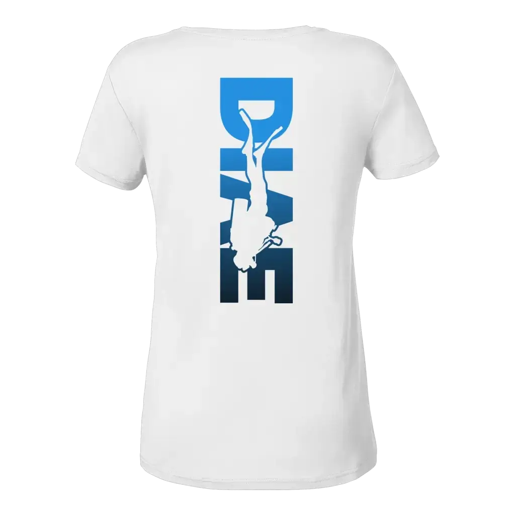 Dive Down Logo auf der Rückseite - Ladies V-Neck Shirt