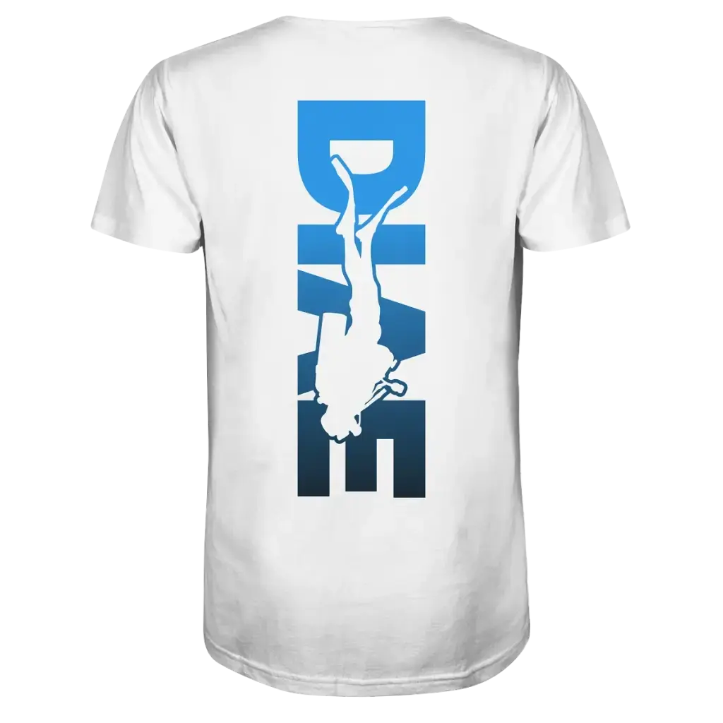 Dive Down Logo auf der Rückseite - Mens Organic V-Neck