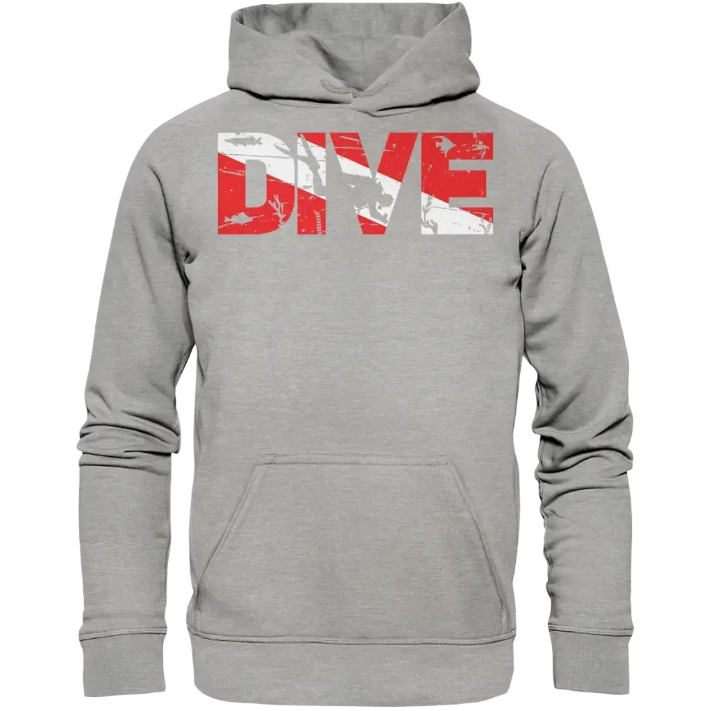 Dive Flag - Basic Unisex Hoodie - Heather Grey / XS