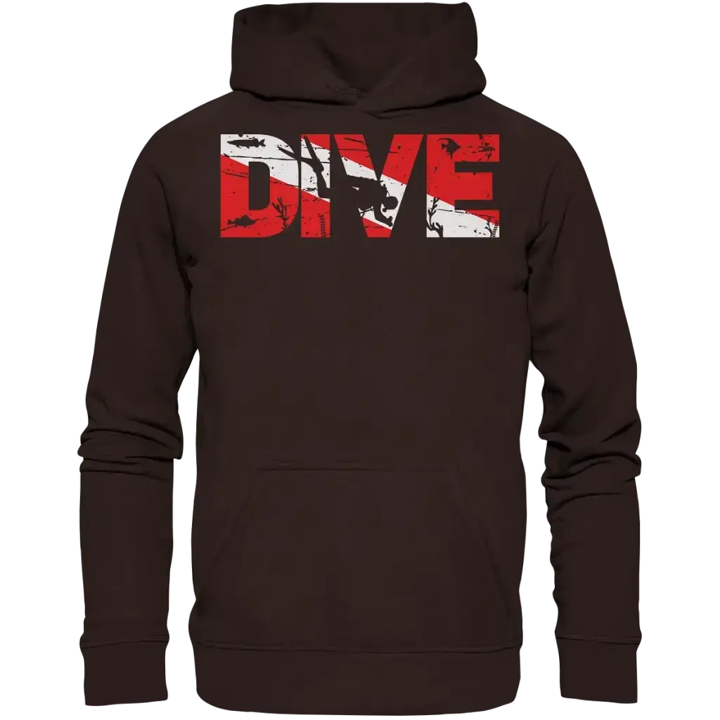 Dive Flag - Basic Unisex Hoodie - Hot Chocolate / XS
