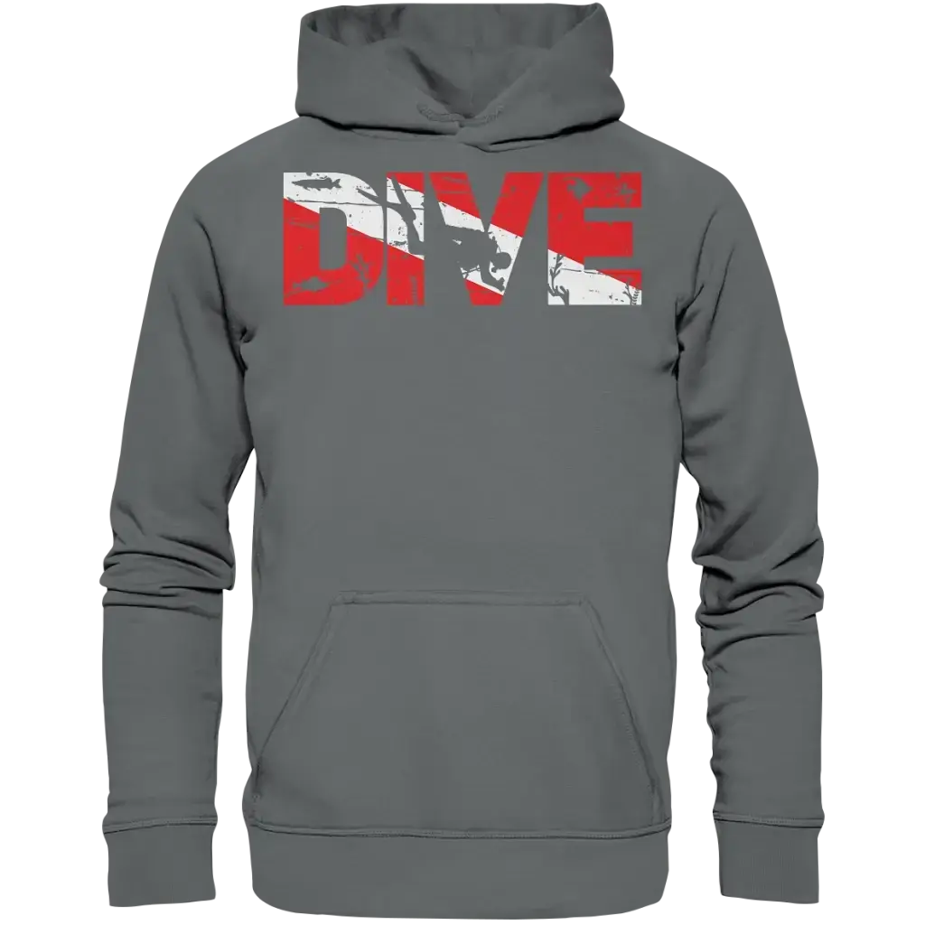 Dive Flag - Basic Unisex Hoodie - Steel Grey (Solid) / XS