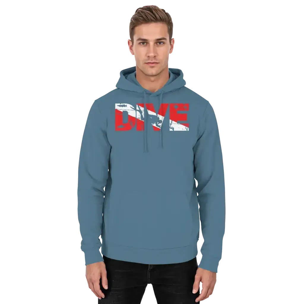 Dive Flag - Basic Unisex Hoodie - Airforce Blue / XS