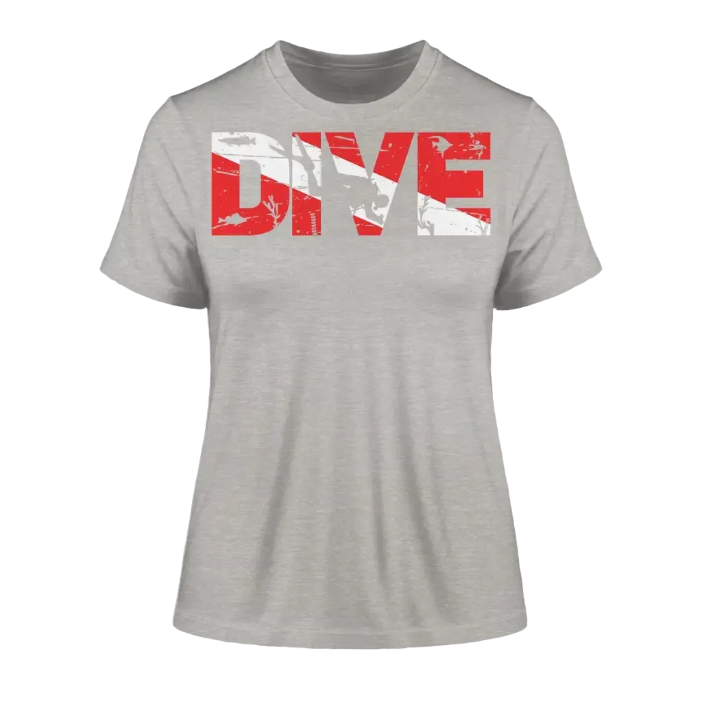 Dive Flag - Fitted Ladies Organic Shirt - Heather Grey / XS