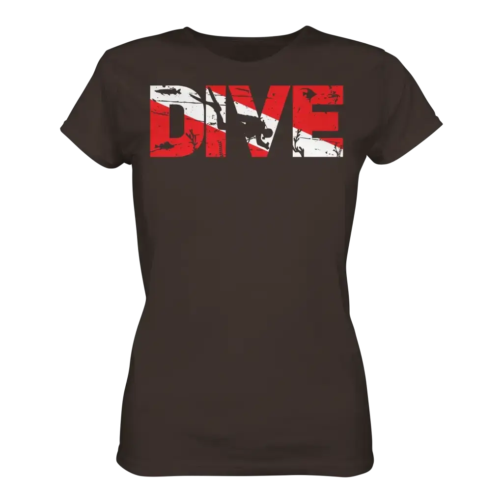 Dive Flag - Ladies Premium Shirt - Brown / XS - Lady-Shirts