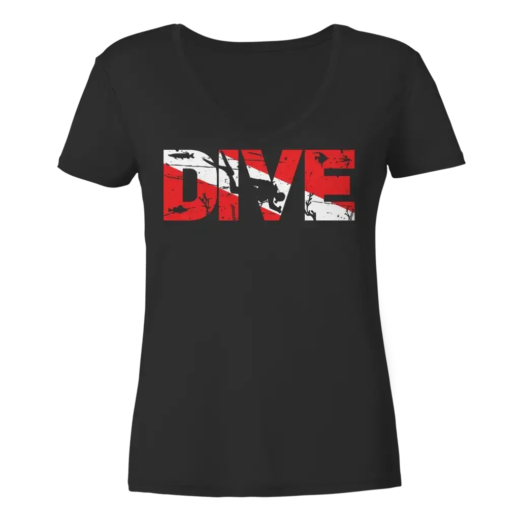 Dive Flag - Ladies V-Neck Shirt - V-Neck Shirts