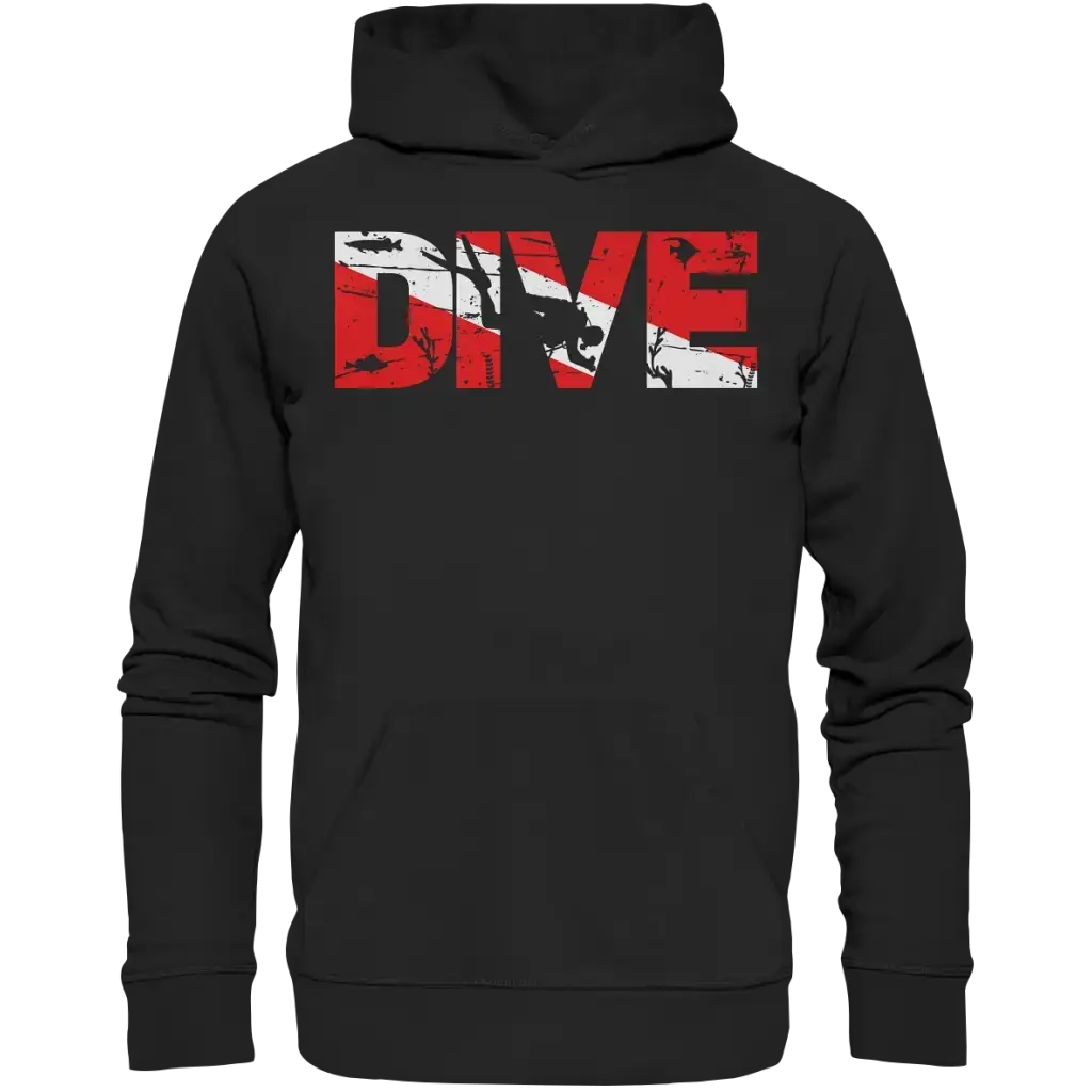Dive Flag - Organic Basic Hoodie - Black / XS - Hoodies