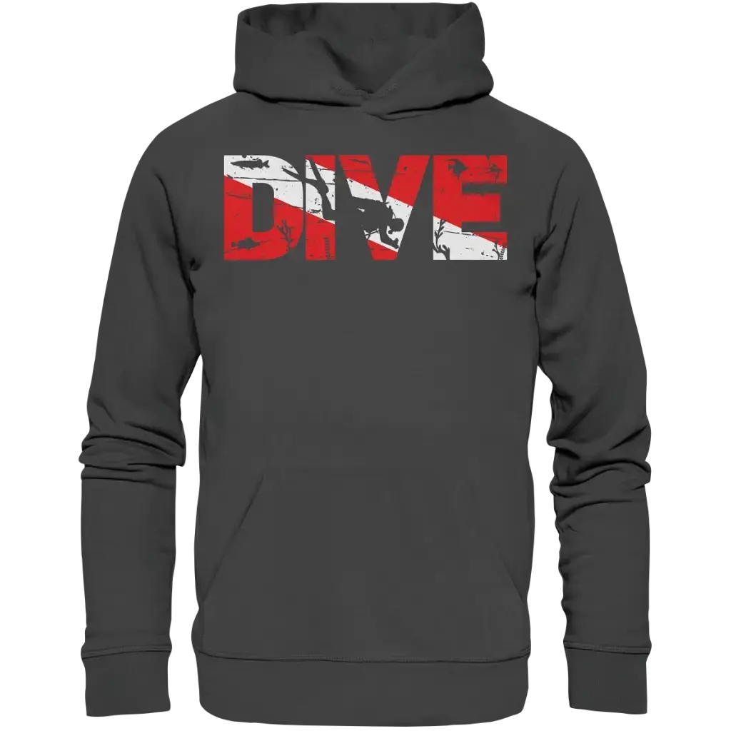 Dive Flag - Organic Basic Hoodie - Anthracite / XS - Hoodies