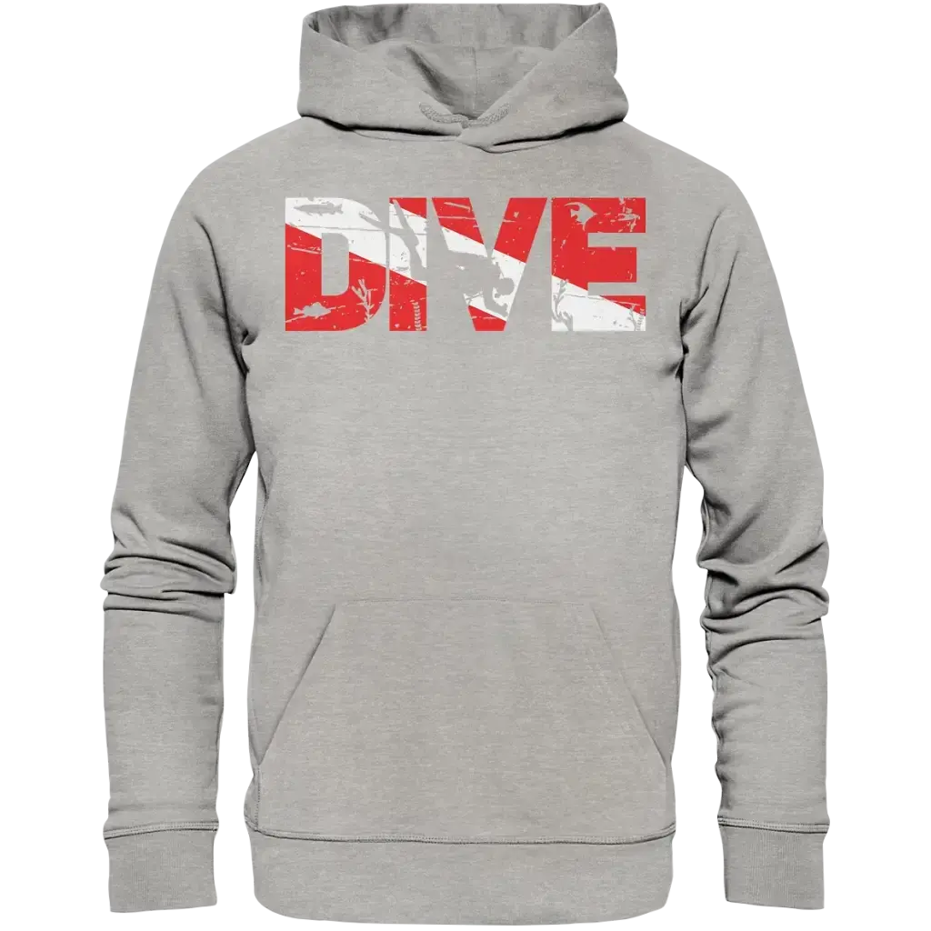 Dive Flag - Organic Basic Hoodie - Heather Grey / XS