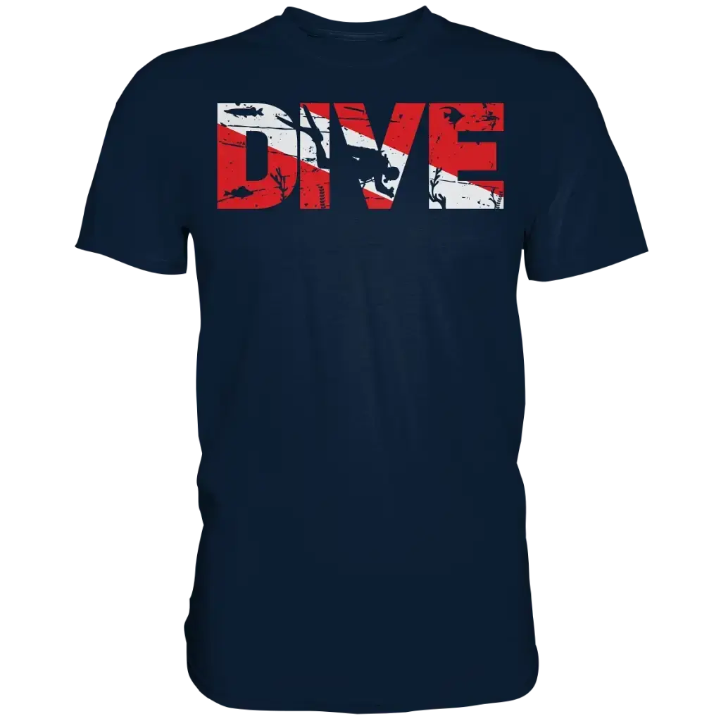 Dive Flag - Premium Shirt - Navy / XS - Unisex-Shirts