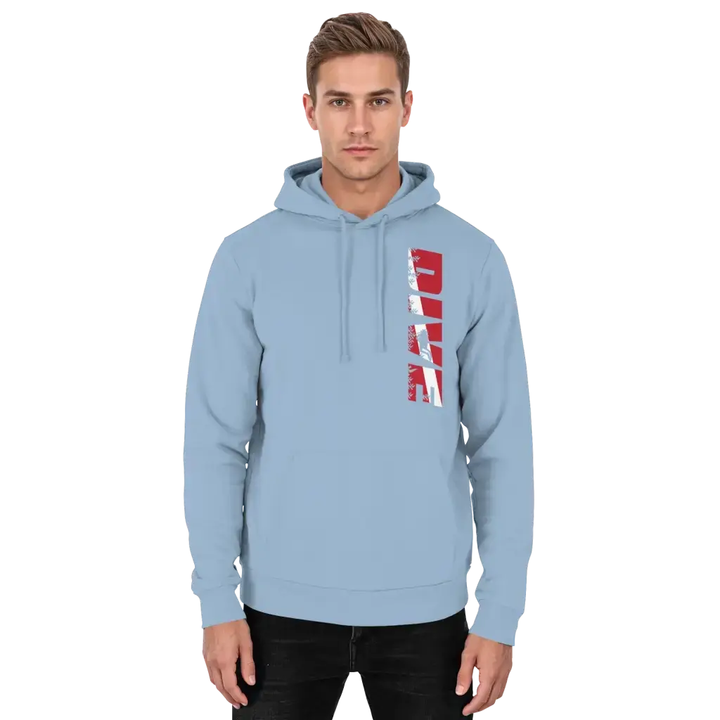 Dive Side Print - Basic Unisex Hoodie - Sky Blue / XS