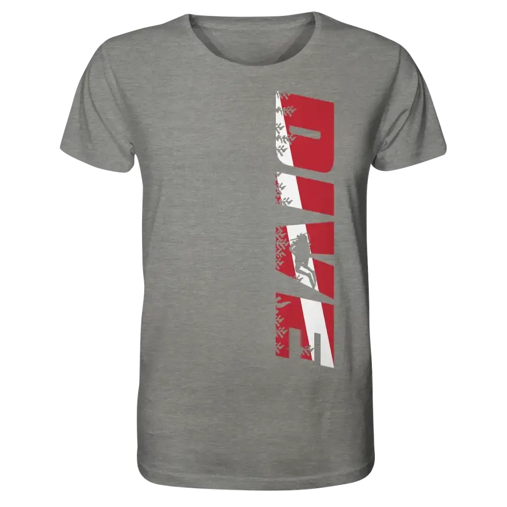 Dive Side Print - Organic Shirt - Mid Heather Grey / XS