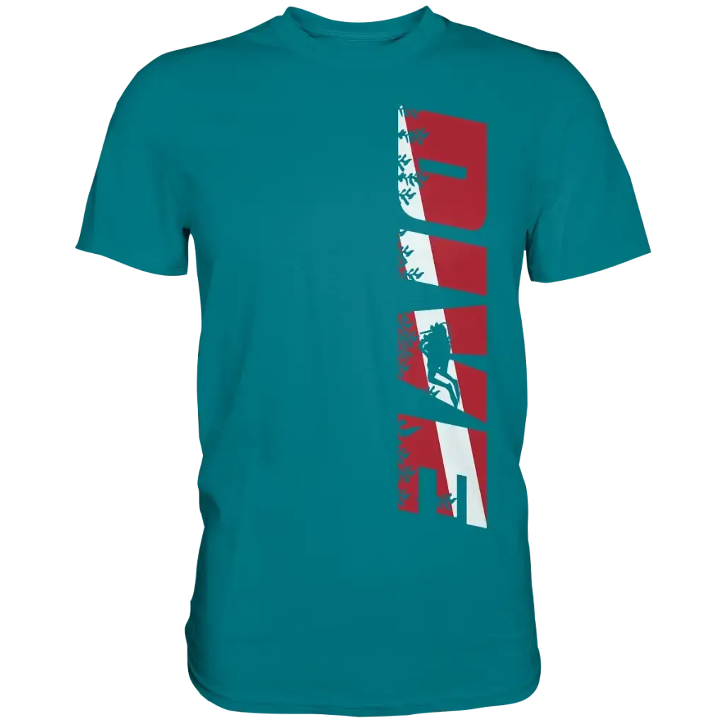 Dive Side Print - Premium Shirt - Diva Blue / XS