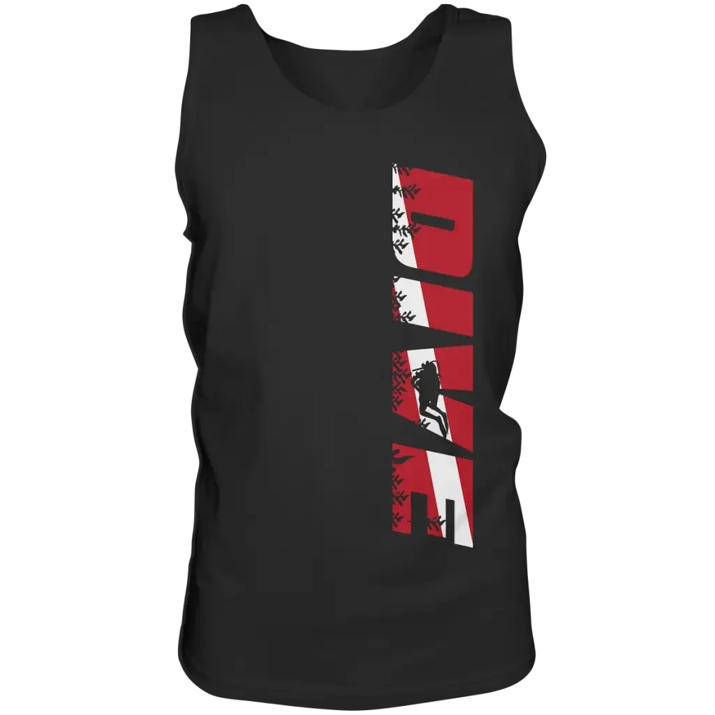 Dive Side Print - Relaxed Tank Top - Black / S - Tank-Tops