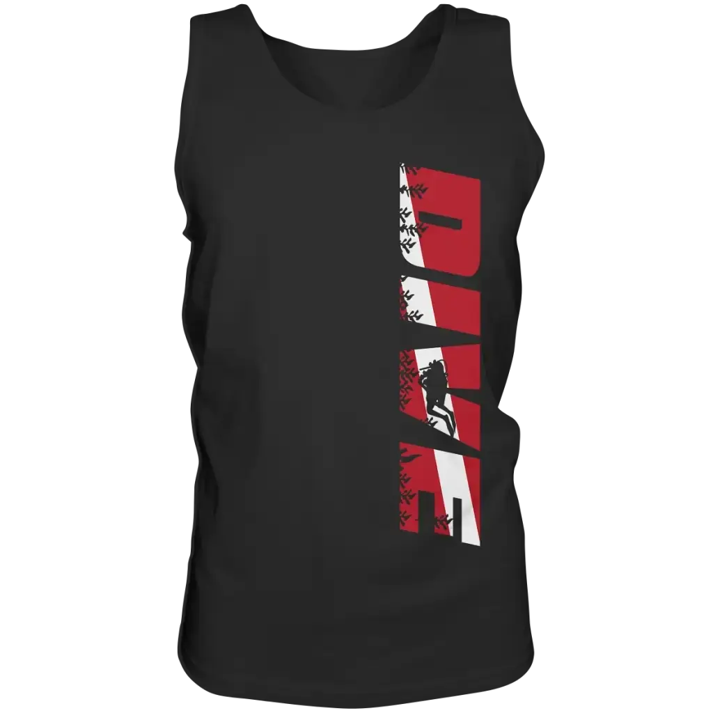 Dive Side Print - Tank-Top - Black / S - Tank-Tops