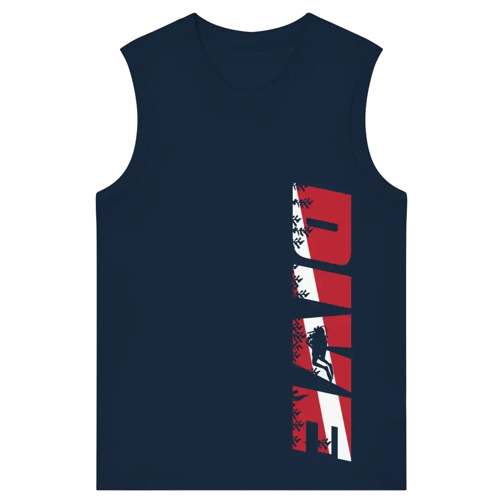 Dive Side Print - Womens Organic Tank Top - French Navy