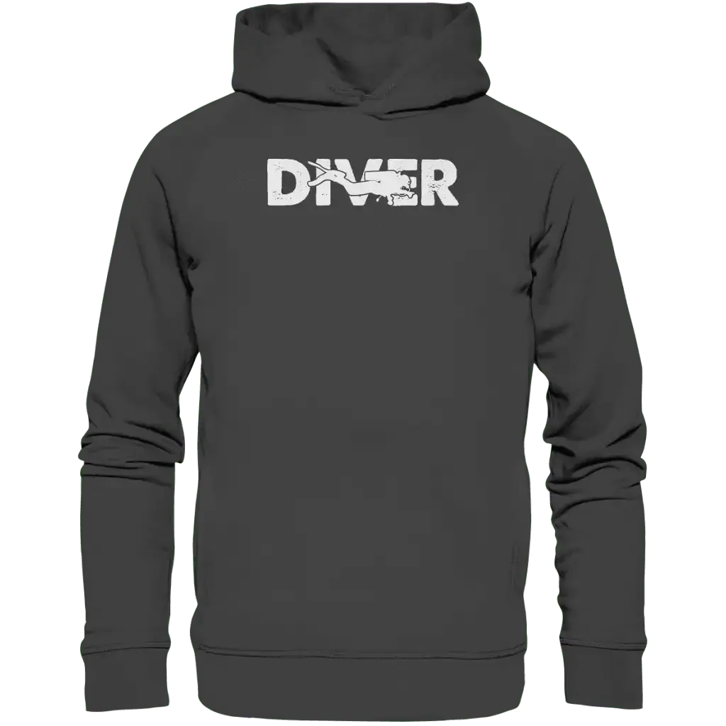 Diver - Taucher - Organic Fashion Hoodie - Anthracite / XS