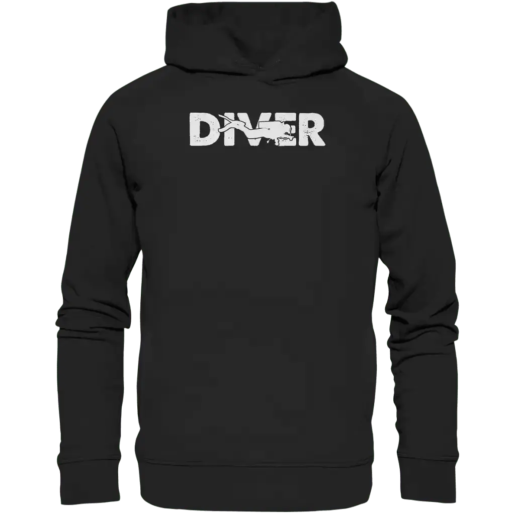 Diver - Taucher - Organic Fashion Hoodie - Black / XS