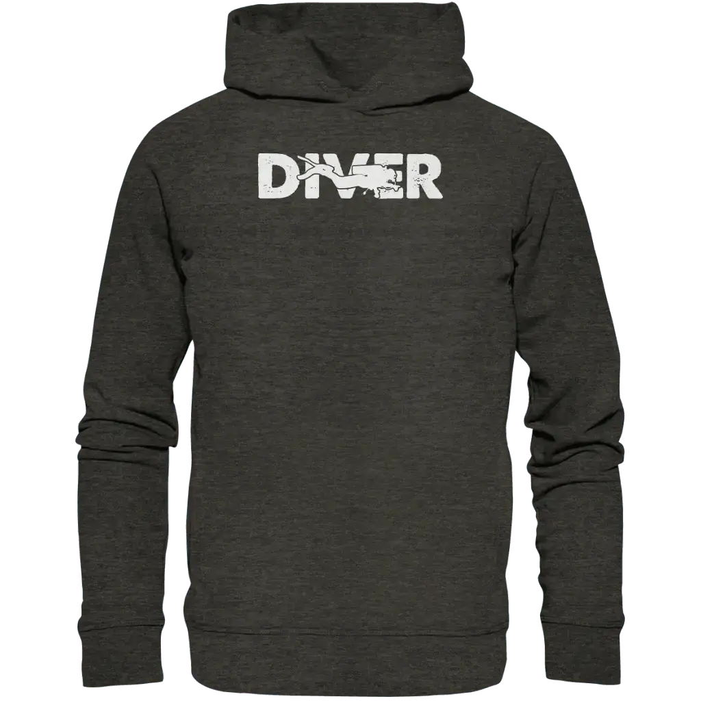 Diver - Taucher - Organic Fashion Hoodie - Dark Heather
