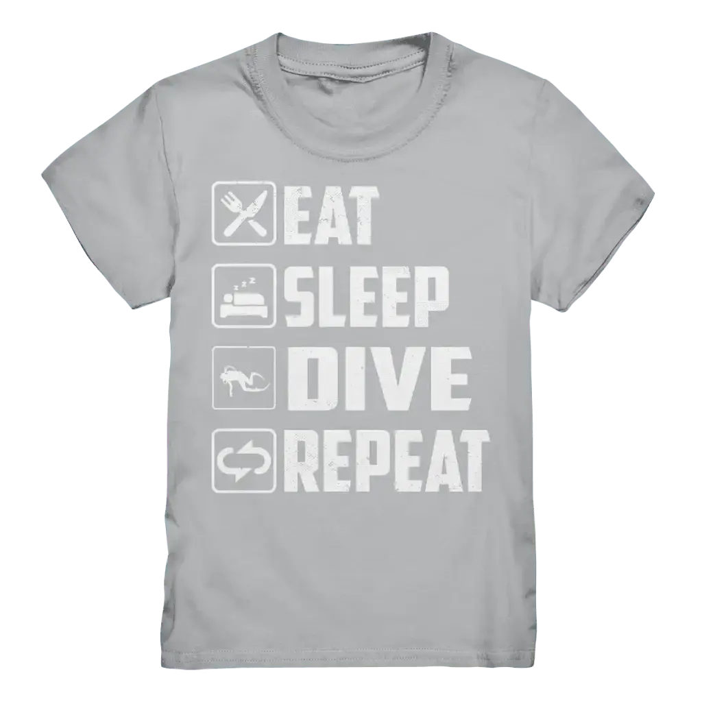 Eat Sleep Dive Repeat - Kids Premium Shirt - Pacific Grey