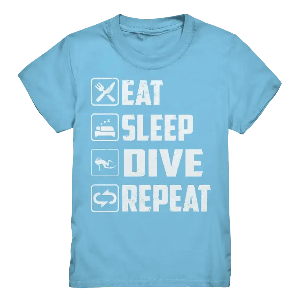 Eat Sleep Dive Repeat - Kids Premium Shirt - Sky Blue