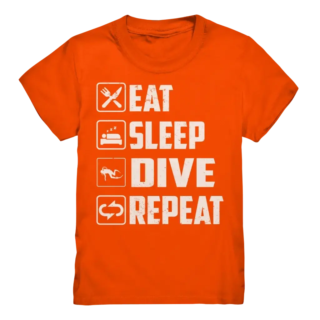 Eat Sleep Dive Repeat - Kids Premium Shirt - Orange