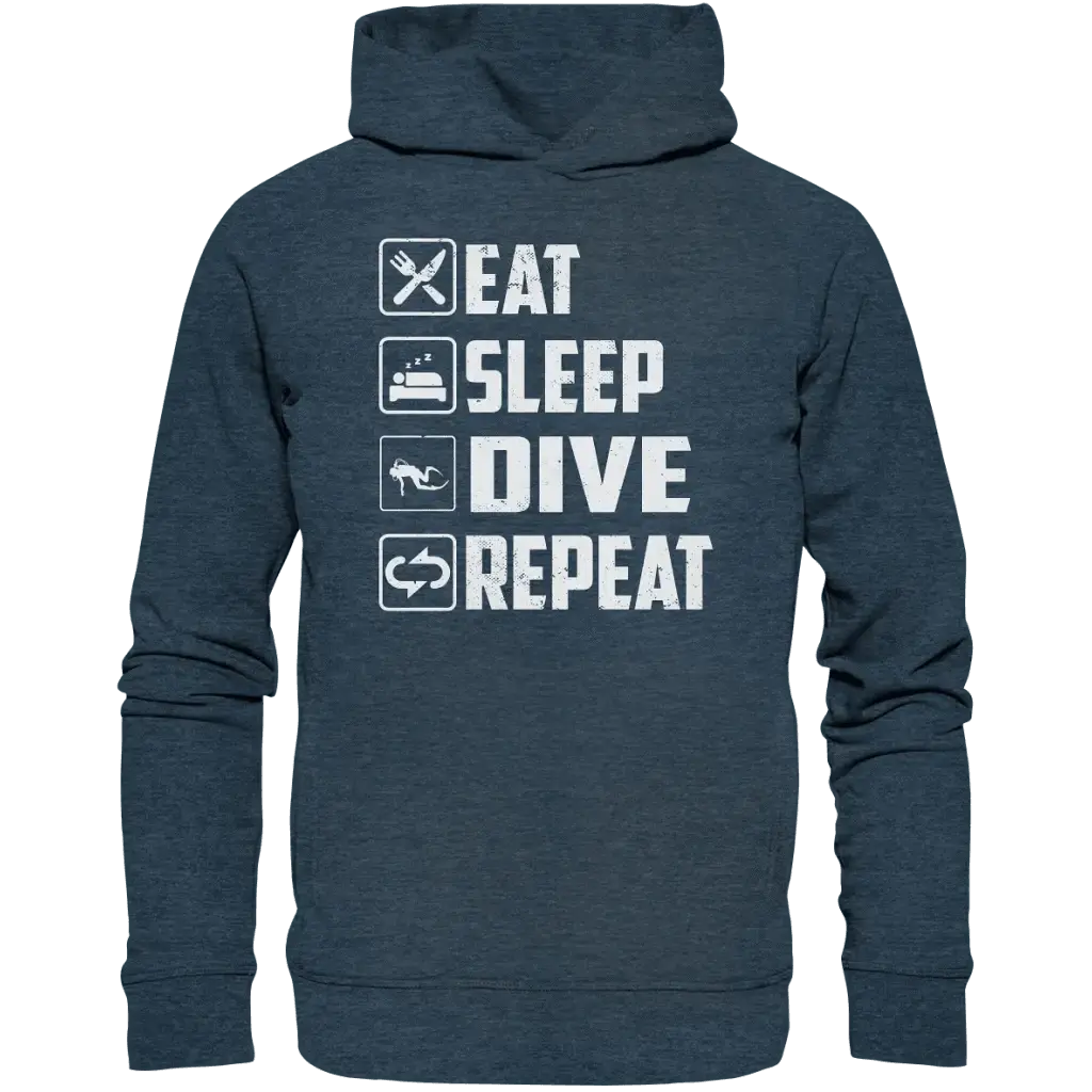 Eat Sleep Dive Repeat - Organic Fashion Hoodie - Dark