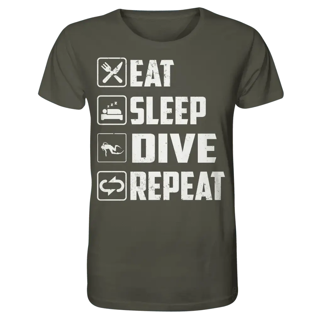 Eat Sleep Dive Repeat - Organic Shirt - Khaki / XS