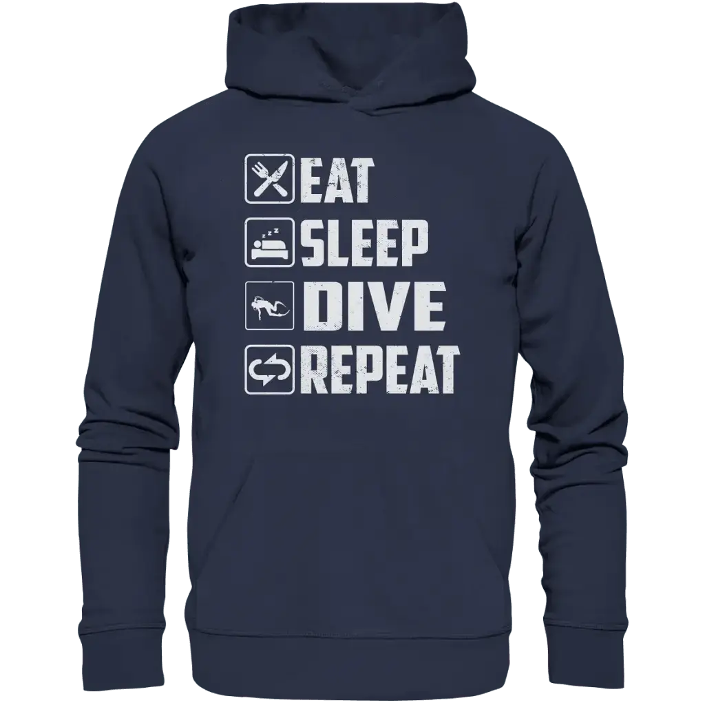 Eat Sleep Dive Repeat - Premium Unisex Hoodie - Deep Navy