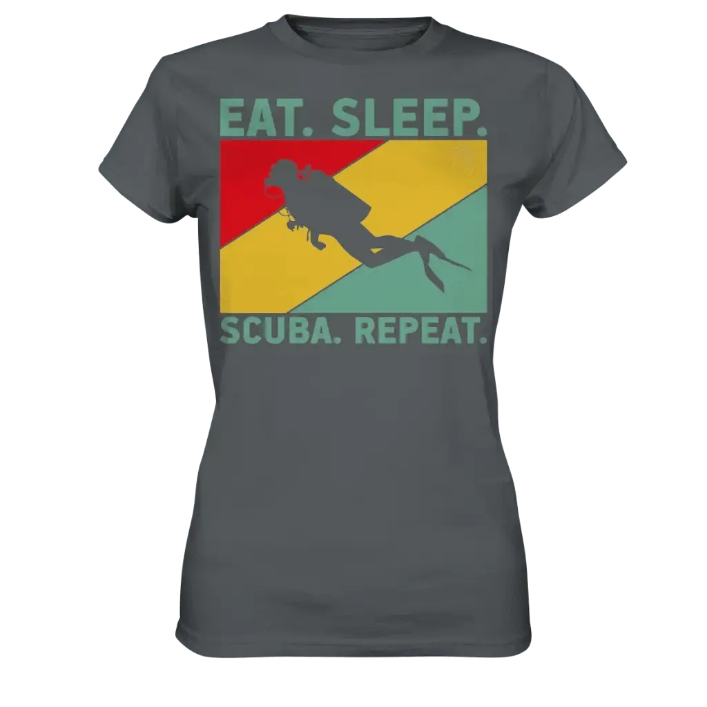 Eat Sleep Scuba Repeat - Ladies Premium Shirt - Dark Grey