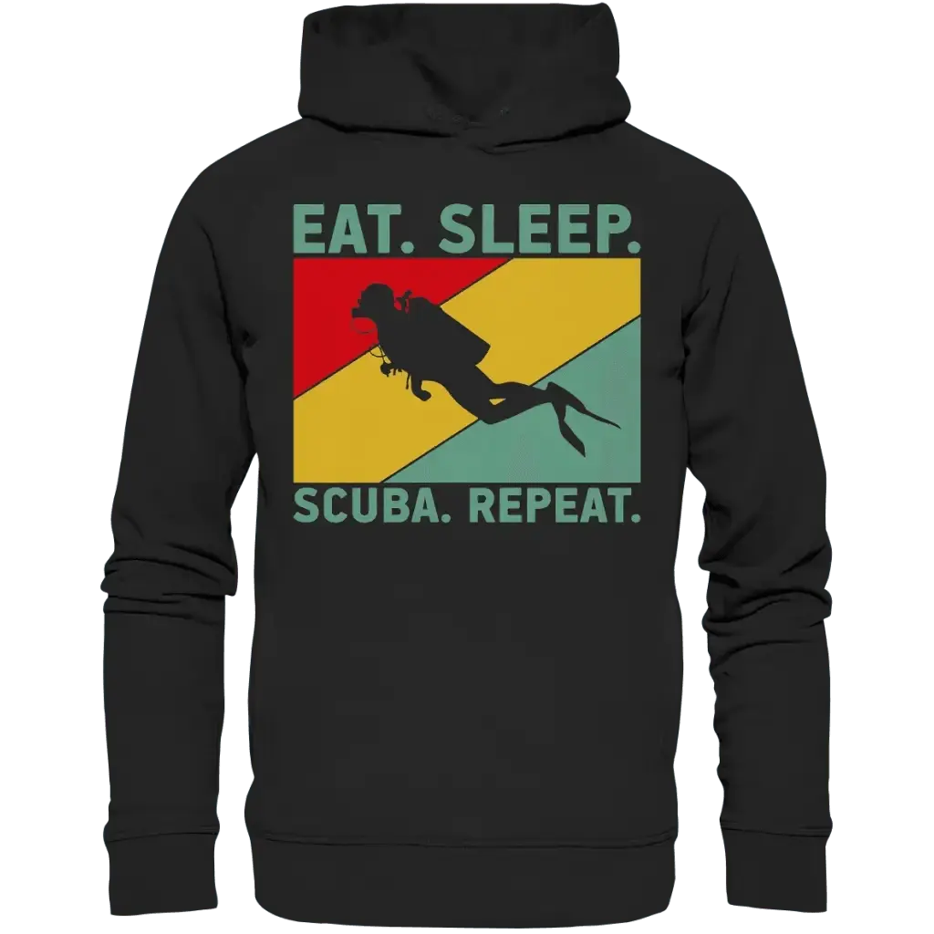 Eat Sleep Scuba Repeat - Organic Fashion Hoodie - Black