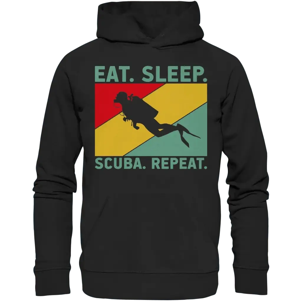 Eat Sleep Scuba Repeat - Organic Hoodie - Black / XS