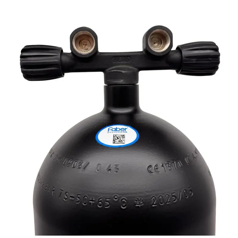 Faber, 15L/232 bar Flaschenkörper (schwarz) mit Twinventil 12944BK (Big Black Beauty) Polaris