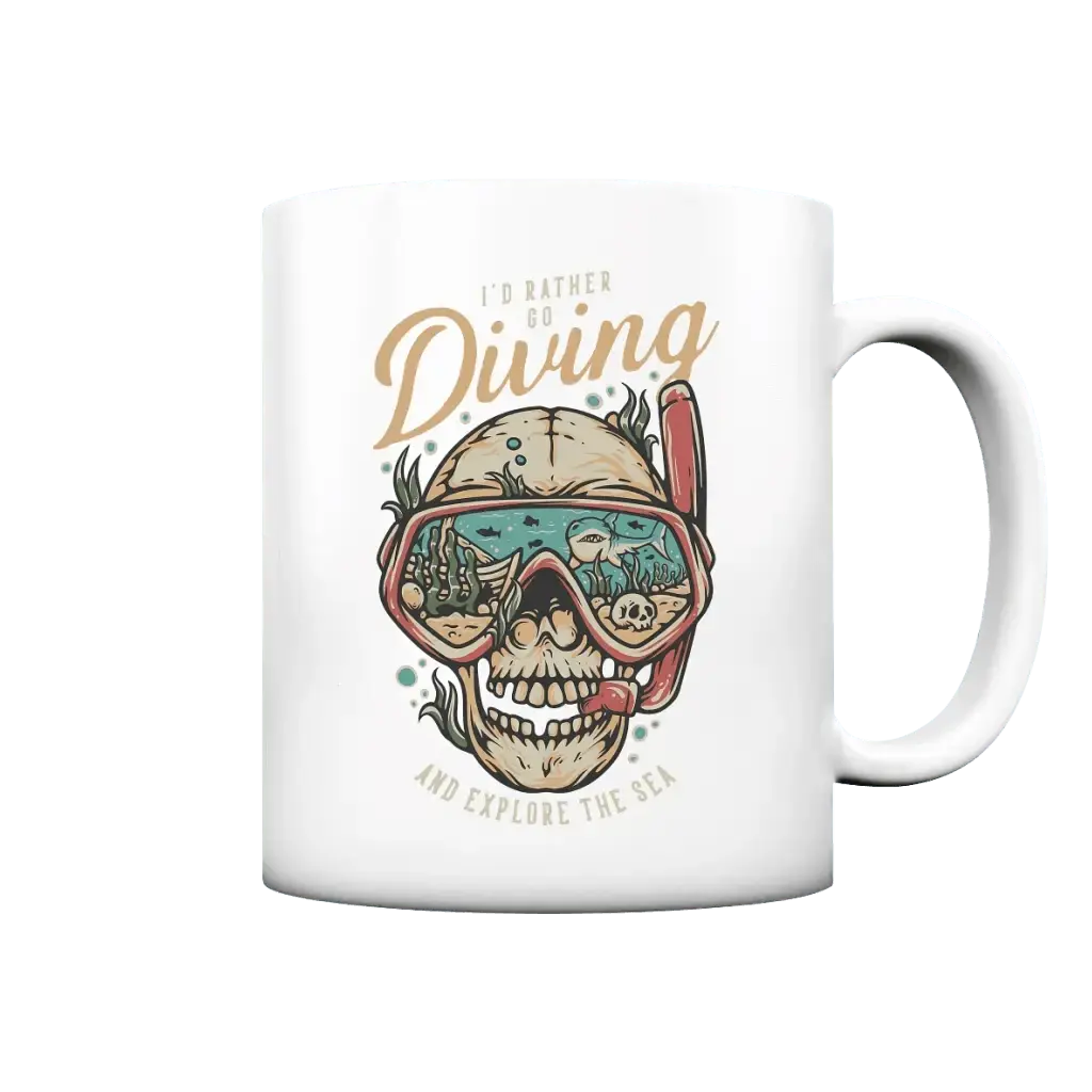 Id rather go diving - Tasse matt - White matt / 330ml