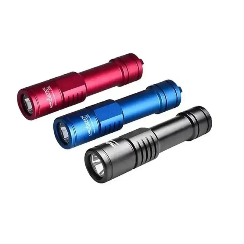 OrcaTorch - D520 - Tauchlampe Set mit Drehschalter 2 Akkus