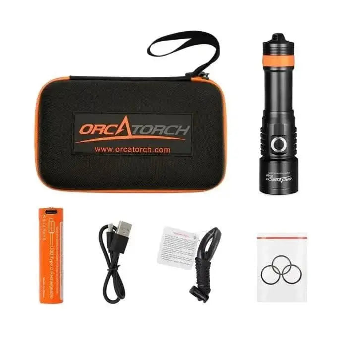 OrcaTorch - D530 Spot Tauchlampe Set 2 Akkus 1300 Lumen 8