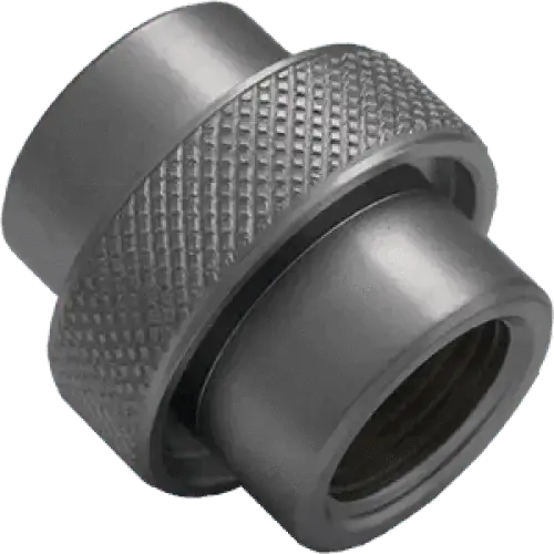 Adapter DIN G5/8 chrome connector for G5/8 to G5/8 conversion.