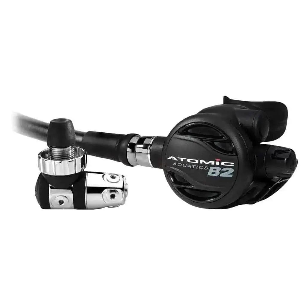 B2 DIN Sealed in Black scuba equipment with hose and connectors.