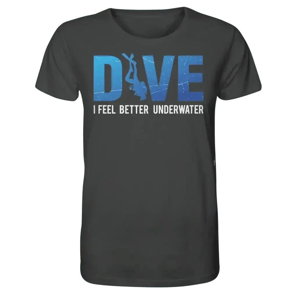 Dive - I Feel better underwater organic cotton shirt with normal fit and single jersey material.