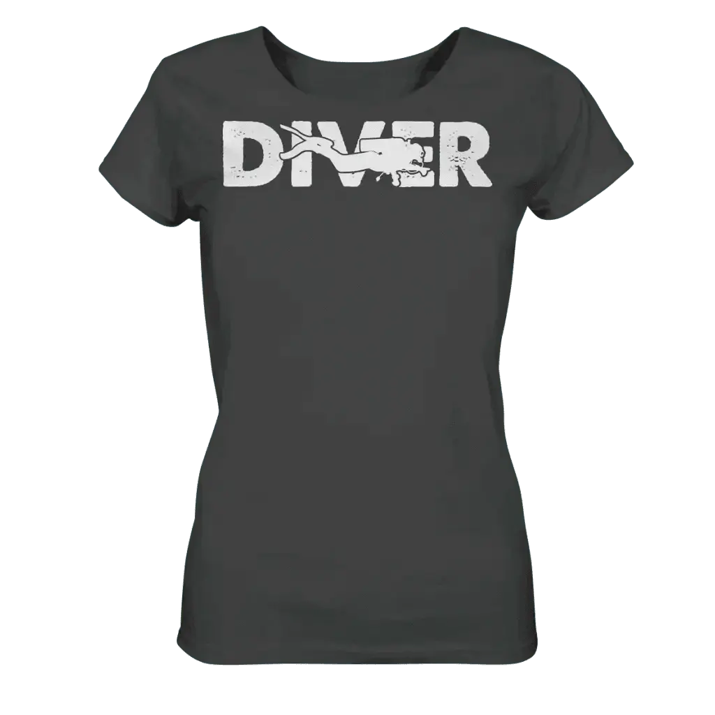 Ladies organic cotton shirt with "Diver" print and tailored fit.