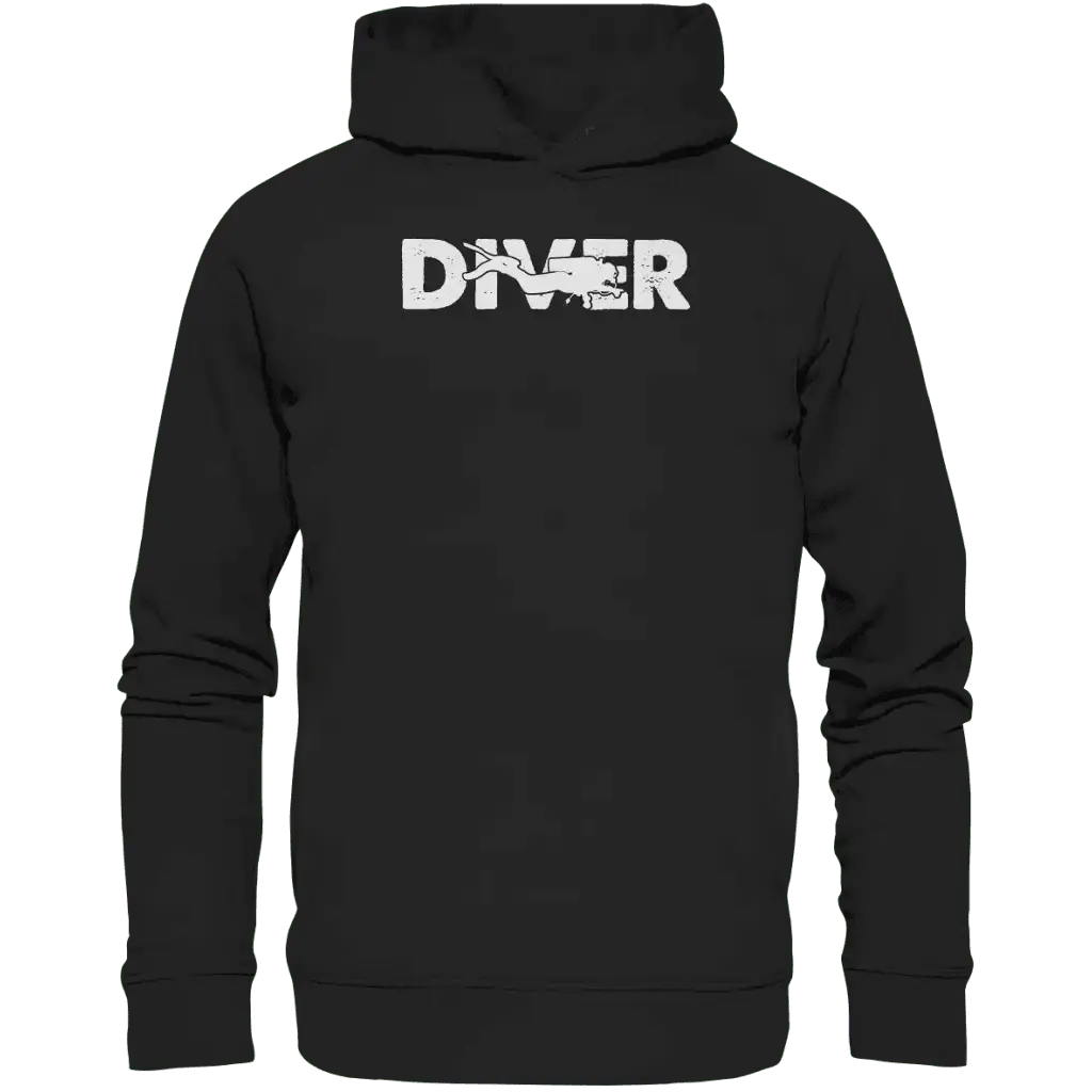 Diver - Taucher - Organic Fashion Hoodie - Black / XS