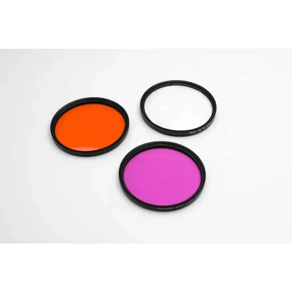 DiveVolk Rot Filter 67mm set showcasing colorful underwater filters.