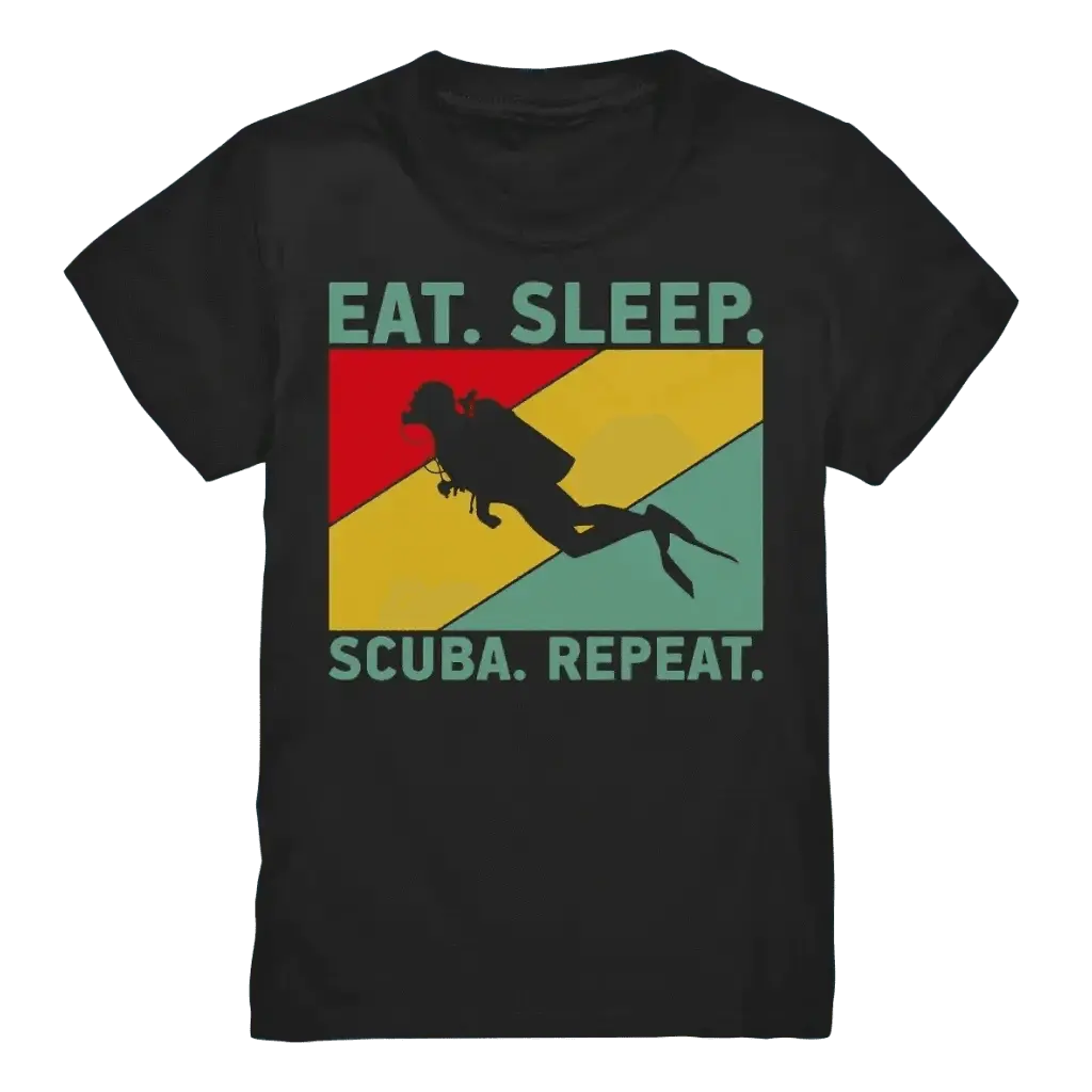 Eat Sleep Scuba Repeat - Kids Premium Shirt - Black / 98/104