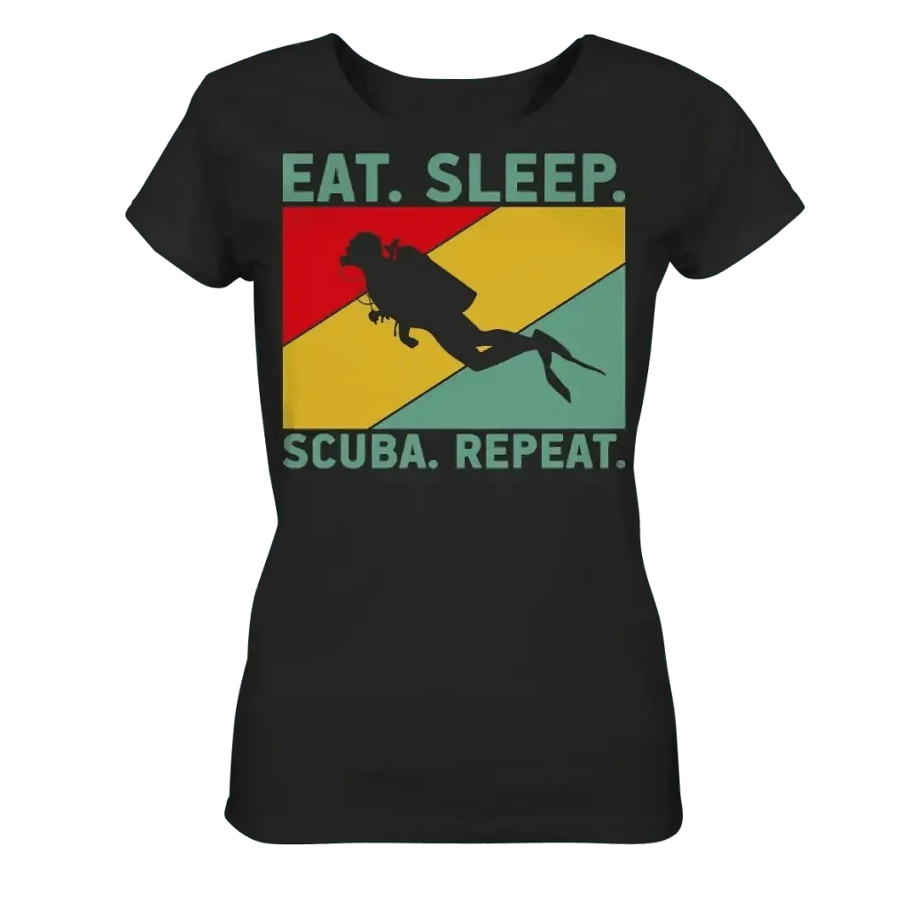 Eat Sleep Scuba Repeat - Ladies Organic Shirt - Black / XS