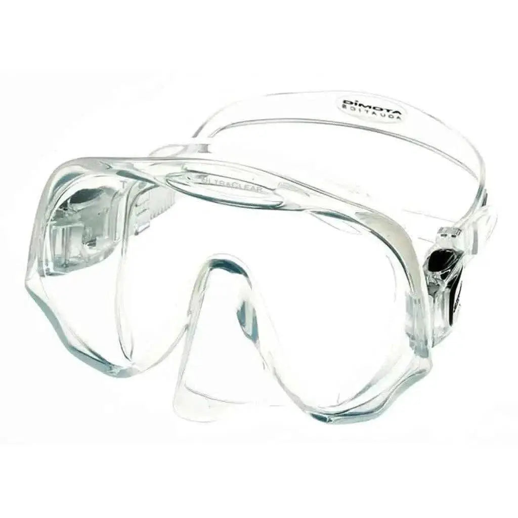 Frameless Mask Medium Fit, Clear design with wide vision field and hydrodynamic features.