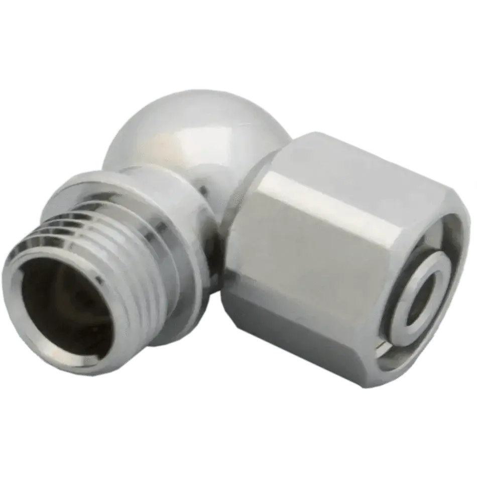 High Flow Adapter 90 degree chrome 9/16 inch