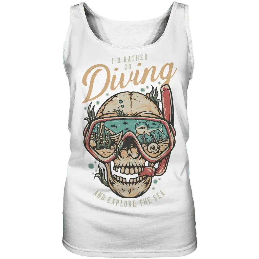 i’d rather go diving - Ladies Tank-Top - White / S