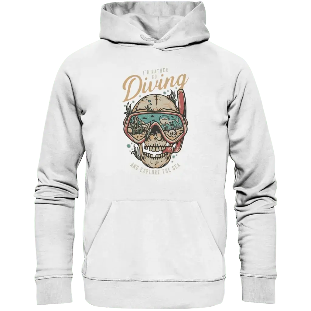 i’d rather go diving - Organic Hoodie - White / XS - Hoodies