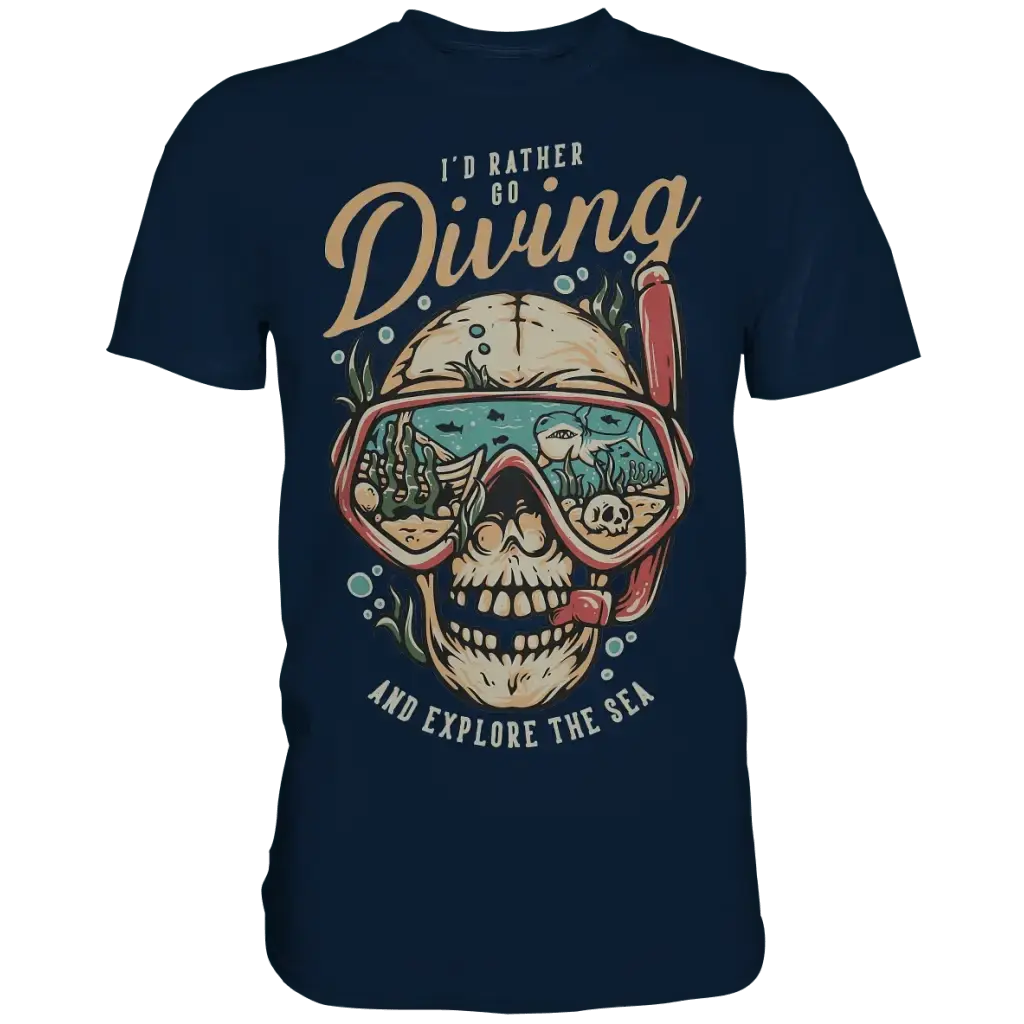 i’d rather go diving - Premium Shirt - Navy / S
