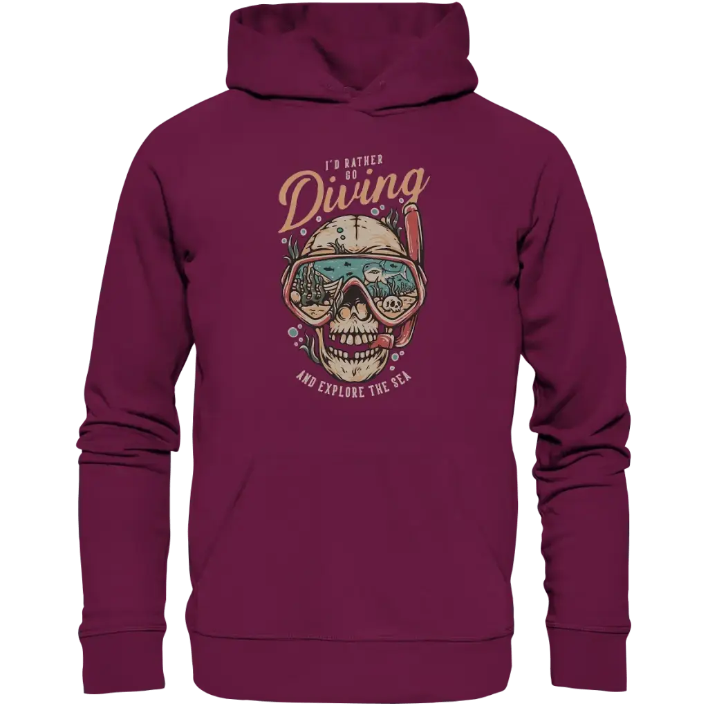 i’d rather go diving - Premium Unisex Hoodie - Burgund / S
