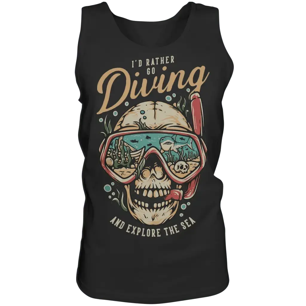 i’d rather go diving - Tank-Top - Black / S - Tank-Tops